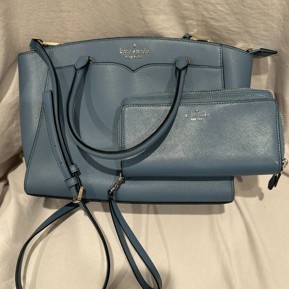 Kate Spade Authentic Blue Purse and Wallet Set - Picture 5 of 11